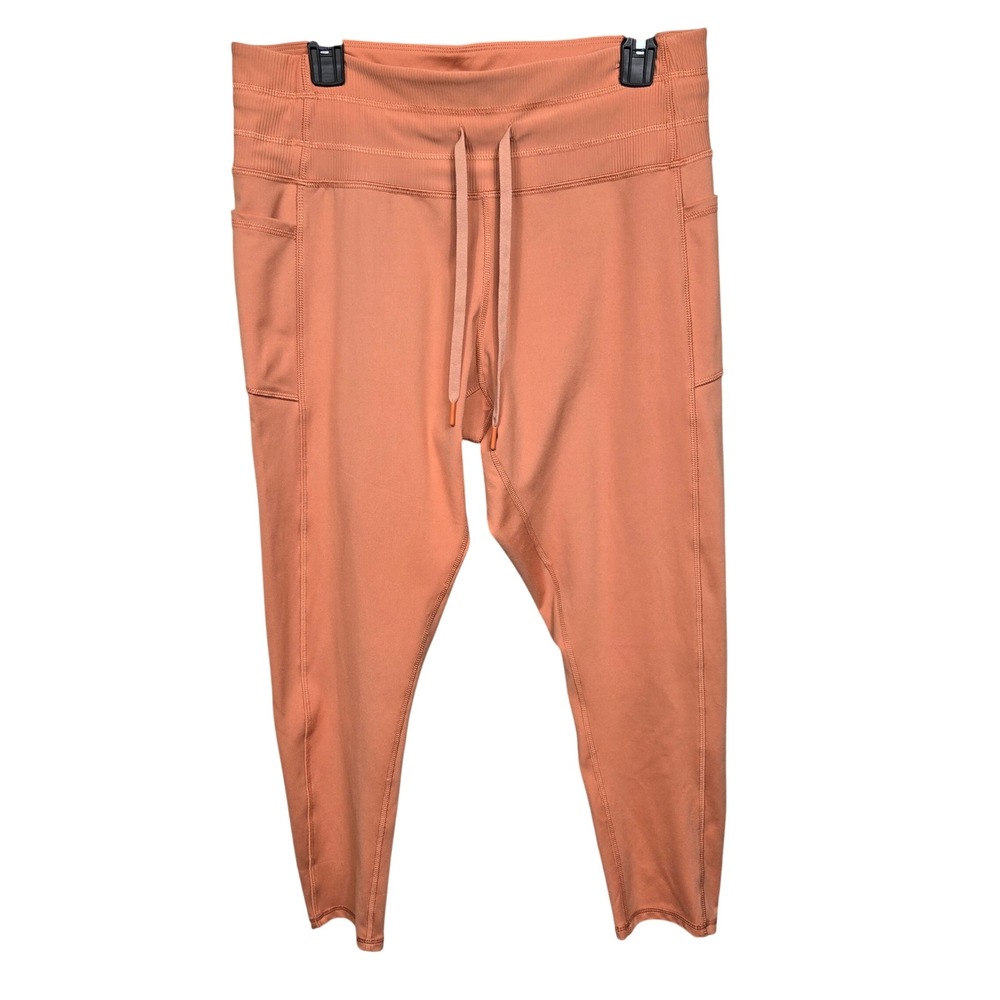 Champion Womens XL Pink‎ Peach Athletic Leggings Pants Athleisure Pockets